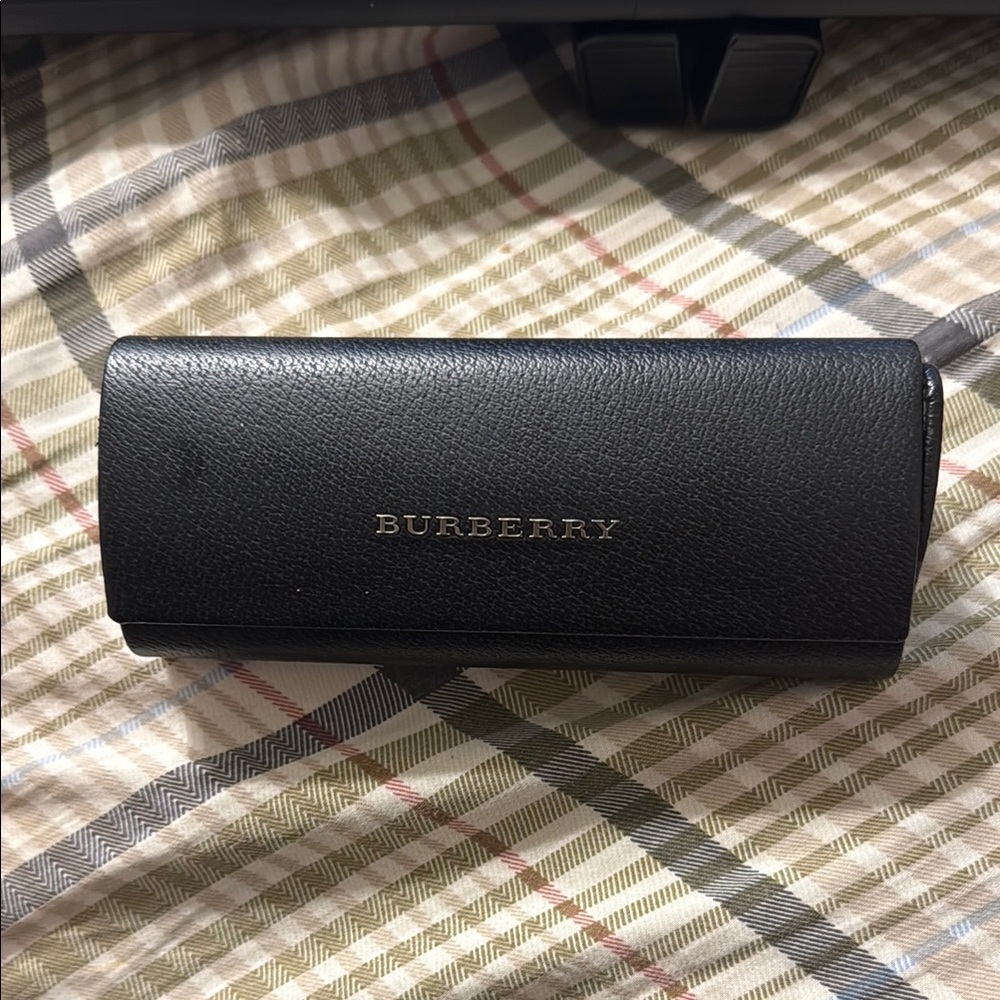 Burberry Black Leather Eyeglasses Case